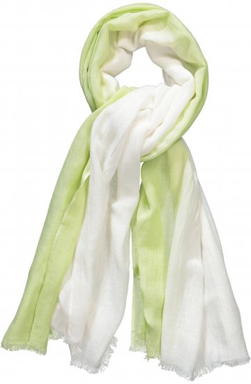 Ulla Popken Ombre Linen Blend Scarf Lime Green - Tilbehør - 