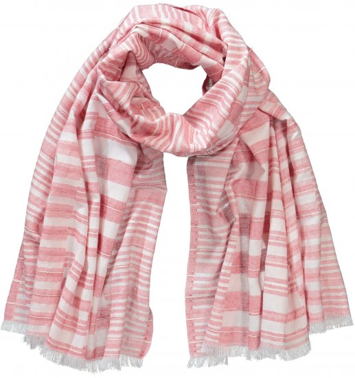 Ulla Popken Striped Statement Scarf Neon Red - Tilbehør - 