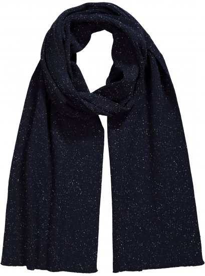 Ulla Popken Textured Speckled Scarf Navy - Tilbehør - 