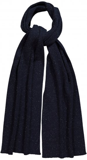 Ulla Popken Textured Speckled Scarf Navy - Tilbehør - 