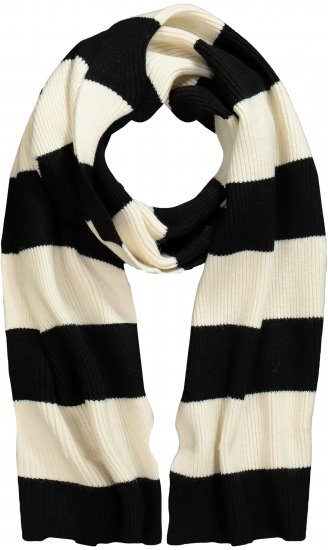Ulla Popken Ribbed Striped Scarf Snow White - Tilbehør - 
