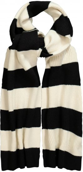 Ulla Popken Ribbed Striped Scarf Snow White - Tilbehør - 