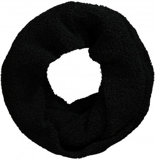 Ulla Popken Teddy Fleece Infinity Scarf Black - Tilbehør - 