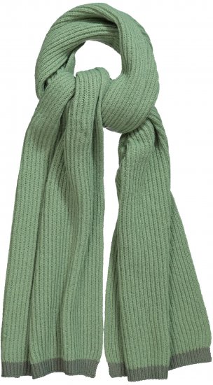 Ulla Popken Two Tone Knit Scarf Sage Green - Tilbehør - 