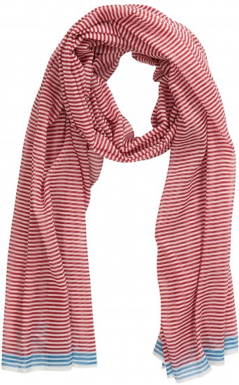 Ulla Popken Thin Stripe Color Contrast Scarf Salsa - Tilbehør - 