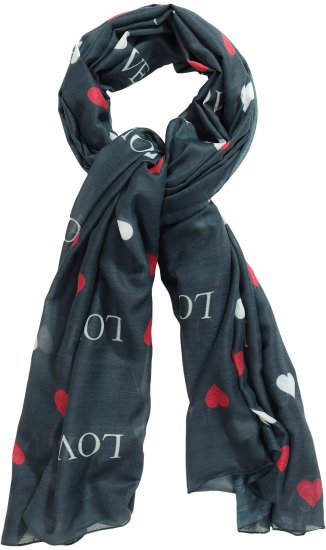Ulla Popken Love Lightweight Scarf Navy - Tilbehør - 