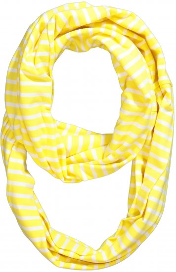 Ulla Popken Striped Infinity Scarf Lemon Yellow - Tilbehør - 