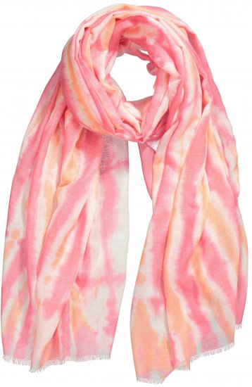 Ulla Popken Tie Dye Striped Scarf Magenta Pink - Tilbehør - 