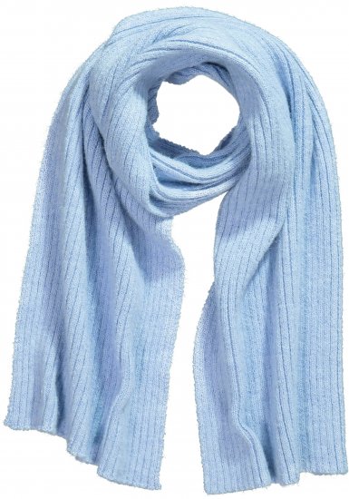 Ulla Popken Ribbed Knit Scarf Blue - Tilbehør - 