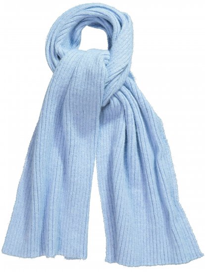 Ulla Popken Ribbed Knit Scarf Blue - Tilbehør - 