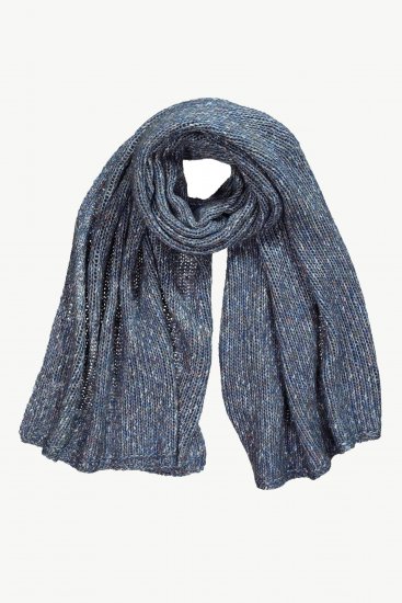 Ulla Popken Heather Knit Wool Blend Scarf Navy - Tilbehør - 