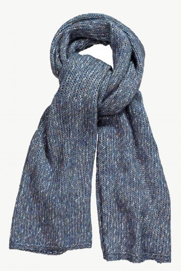 Ulla Popken Heather Knit Wool Blend Scarf Navy - Tilbehør - 
