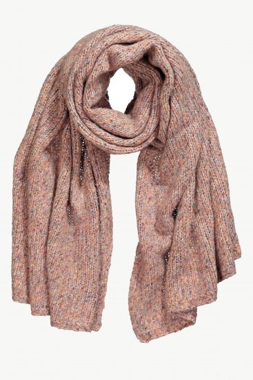 Ulla Popken Heather Knit Wool Blend Scarf Dark Pink - Tilbehør - 