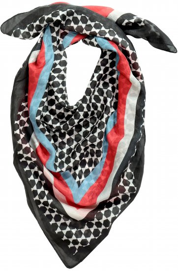 Ulla Popken Silk Scarf Black - Tilbehør - 