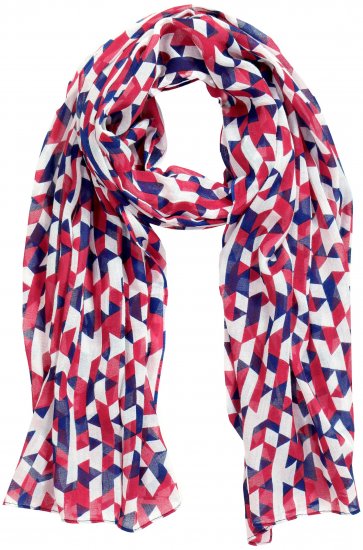 Ulla Popken Geometric Print Scarf Dark Red - Tilbehør - 