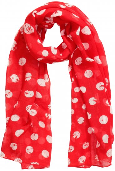 Ulla Popken Polka Dot Scarf Neon Red - Tilbehør - 
