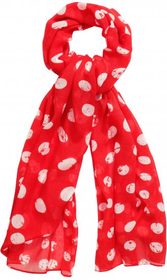 Ulla Popken Polka Dot Scarf Neon Red - Tilbehør - 