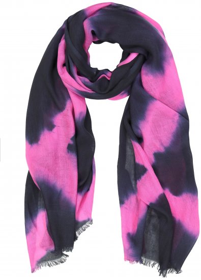 Ulla Popken Two Tone Fringed Hem Scarf Bold Pink - Tilbehør - 