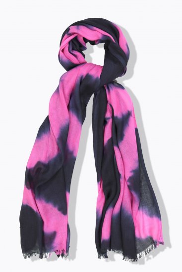 Ulla Popken Two Tone Fringed Hem Scarf Bold Pink - Tilbehør - 