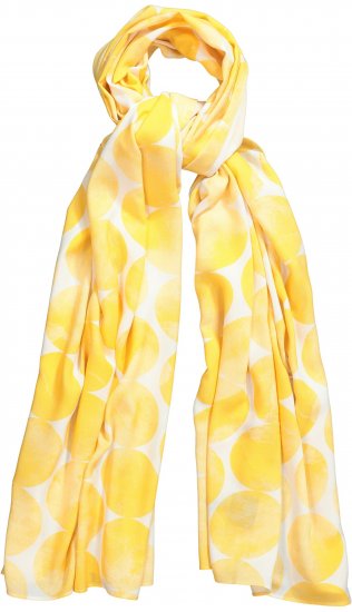 Ulla Popken Circle Print Scarf Yellow - Tilbehør - 