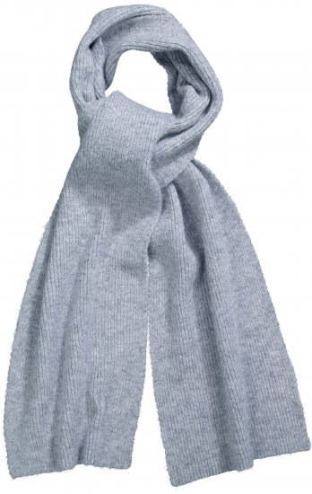 Ulla Popken Ribbed Knit Scarf Light Grey Melange - Tilbehør - 