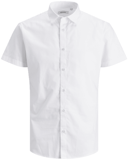 Jack & Jones JOE Shirt Short sleeve Plain Casual White - Skjorter - Store skjorter - 2XL-8XL