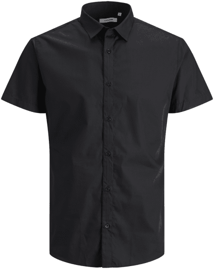 Jack & Jones JOE Shirt Short Sleeve Plain Casual Black - Skjorter - Store skjorter - 2XL-8XL