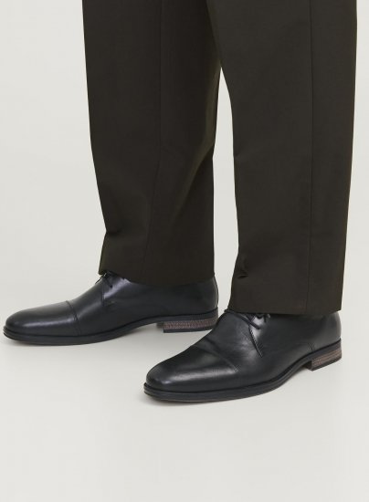 Jack & Jones Raymond Leather Shoes Anthracite - Herresko 40-52 - Herresko i store størrelser