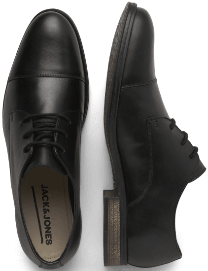 Jack & Jones Raymond Leather Shoes Anthracite - Herresko 40-52 - Herresko i store størrelser