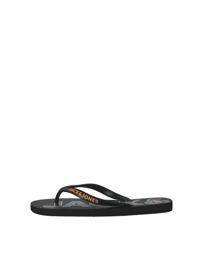 Jack & Jones Logo Palm Print Flip Flop Slippers Anthracite - Herresko 40-52 - 