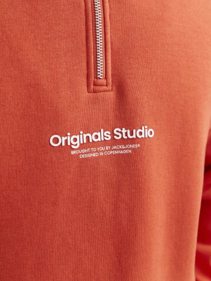 Jack & Jones Esterbro High Neck Quarter Zip Sweatshirt Red - Gensere og hettegensere - Store hettegensere - 2XL-14XL