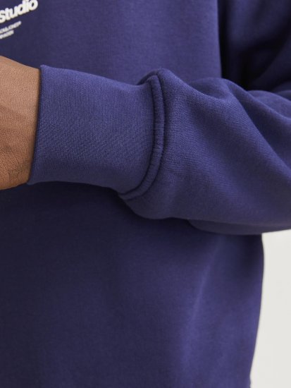 Jack & Jones Esterbro High Neck Quarter Zip Sweatshirt Ocean Cavern - Gensere og hettegensere - Store hettegensere - 2XL-14XL