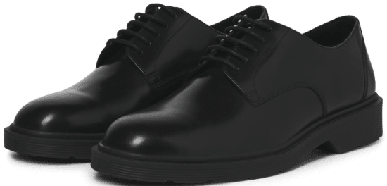 Jack & Jones Dax Leather Lace Shoes Anthracite - Herresko 40-52 - Herresko i store størrelser