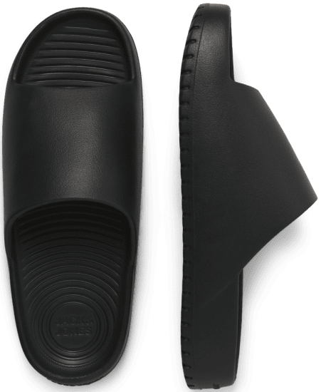 Jack & Jones Ripple Moulded Slider Slippers Anthracite - Herresko 40-52 - Herresko i store størrelser