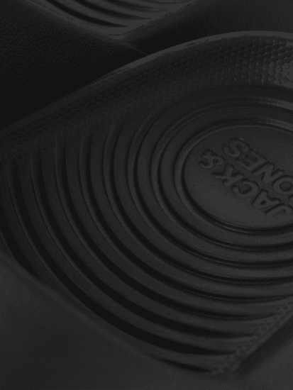 Jack & Jones Ripple Moulded Slider Slippers Anthracite - Herresko 40-52 - Herresko i store størrelser