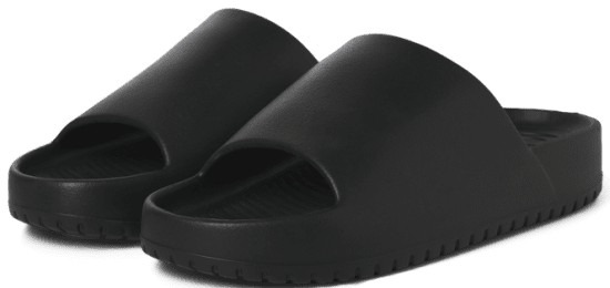 Jack & Jones Ripple Moulded Slider Slippers Anthracite - Herresko 40-52 - Herresko i store størrelser