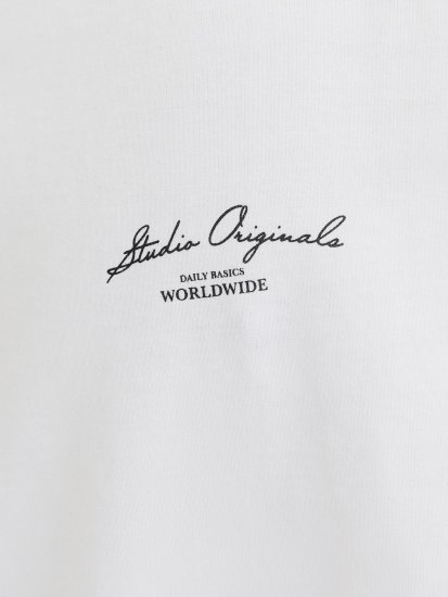 Jack & Jones Lington Back And Front Print Crew Neck T-Shirt Bright White - T-skjorter - Store T-skjorter - 2XL-14XL