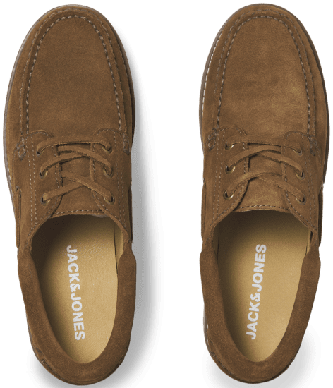 Jack & Jones Brooklyn Suede Boat Loafers Cognac - Herresko 40-52 - 