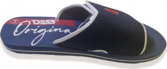 D555 DRAKE Slippers With Velcro Fastening Navy - Herresko 40-52 - 
