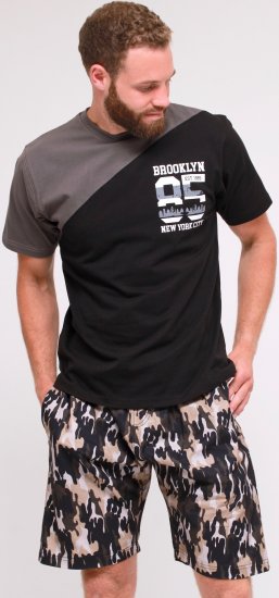 Kam Jeans 5001 'Brooklyn 85' Tee And Short Set Black - T-skjorter - Store T-skjorter - 2XL-14XL