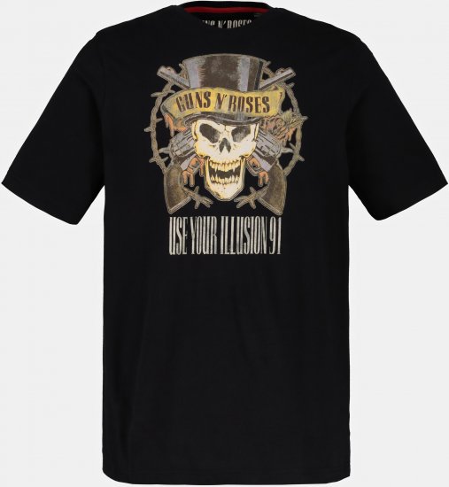 JP1880 Guns N’ Roses Skull Comfort Fit Band T-Shirt Black - T-skjorter - Store T-skjorter - 2XL-14XL