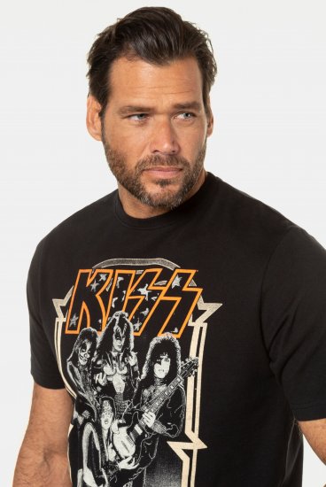 JP1880 KISS Retro Graphic Comfort Fit Band T-Shirt Black - T-skjorter - Store T-skjorter - 2XL-14XL