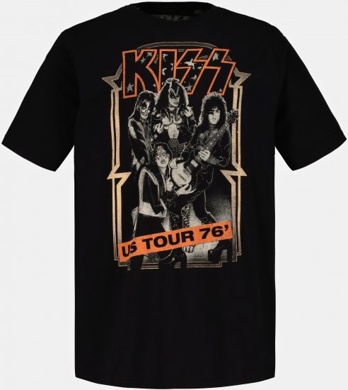 JP1880 KISS Retro Graphic Comfort Fit Band T-Shirt Black - T-skjorter - Store T-skjorter - 2XL-14XL