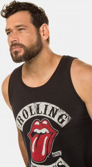 JP1880 Rolling Stones Graphic Band Tank Top Black - T-skjorter - Store T-skjorter - 2XL-14XL