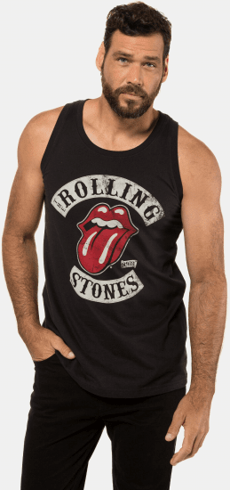 JP1880 Rolling Stones Graphic Band Tank Top Black - T-skjorter - Store T-skjorter - 2XL-14XL