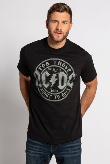 JP1880 AC/DC Graphic Comfort Fit Band T-Shirt Black - T-skjorter - Store T-skjorter - 2XL-14XL
