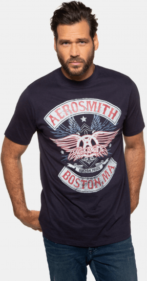 JP1880 Aerosmith Graphic Comfort Fit Band T-Shirt Black - T-skjorter - Store T-skjorter - 2XL-14XL