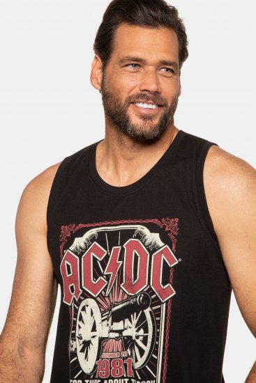 JP1880 AC/DC Graphic Band Tank Top Black - T-skjorter - Store T-skjorter - 2XL-14XL