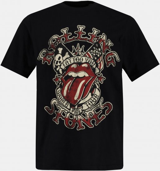 JP1880 Rolling Stones Graphic Comfort Fit Band T-Shirt Black - T-skjorter - Store T-skjorter - 2XL-14XL