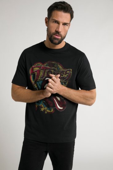 JP1880 Rolling Stones Graphic Band T-Shirt Black - T-skjorter - Store T-skjorter - 2XL-14XL